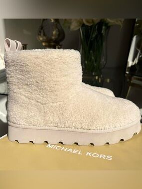 Michael Kors Off-White Shearling Ankle Boot